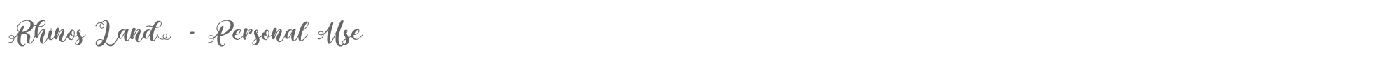 Sample characters Rhinos Land Font